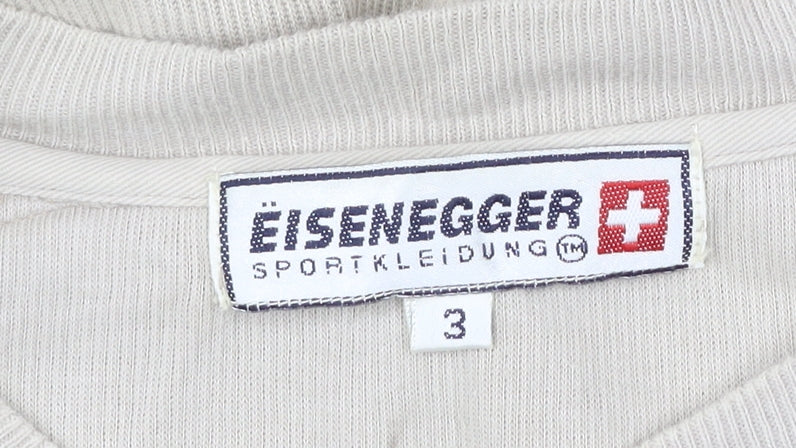 Eisenegger Men’s Beige Cotton Pullover Jumper Size M with Pocket
