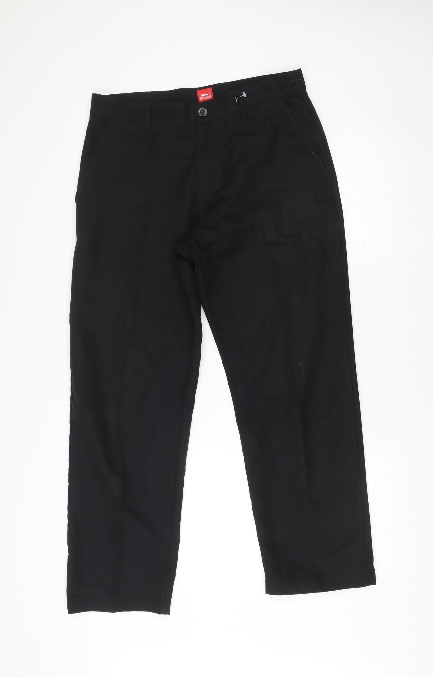 Slazenger Men's Black 32W Regular Fit Straight Leg Trousers
