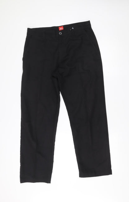 Slazenger Men's Black 32W Regular Fit Straight Leg Trousers