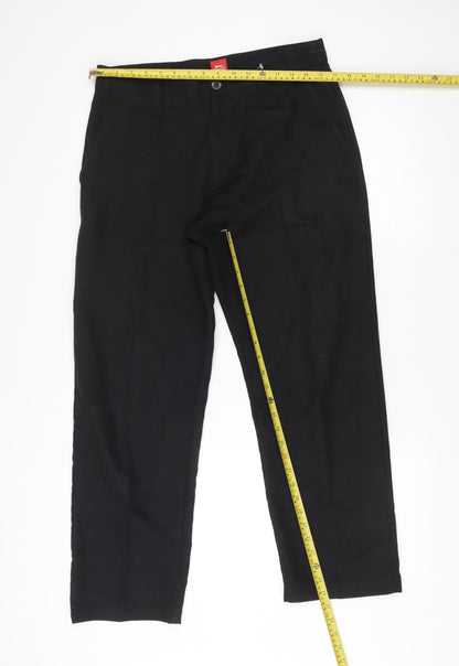 Slazenger Men's Black 32W Regular Fit Straight Leg Trousers