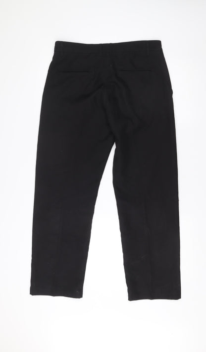 Slazenger Men's Black 32W Regular Fit Straight Leg Trousers