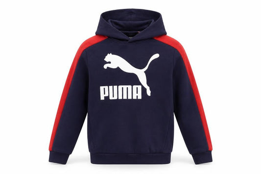 Puma Boys Blue Pullover Hoodie 14 Years Sports Logo Cotton Blend