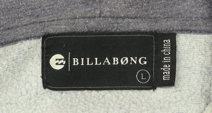 Mens UK Size L Billabong Blue Full Zip Hoodie