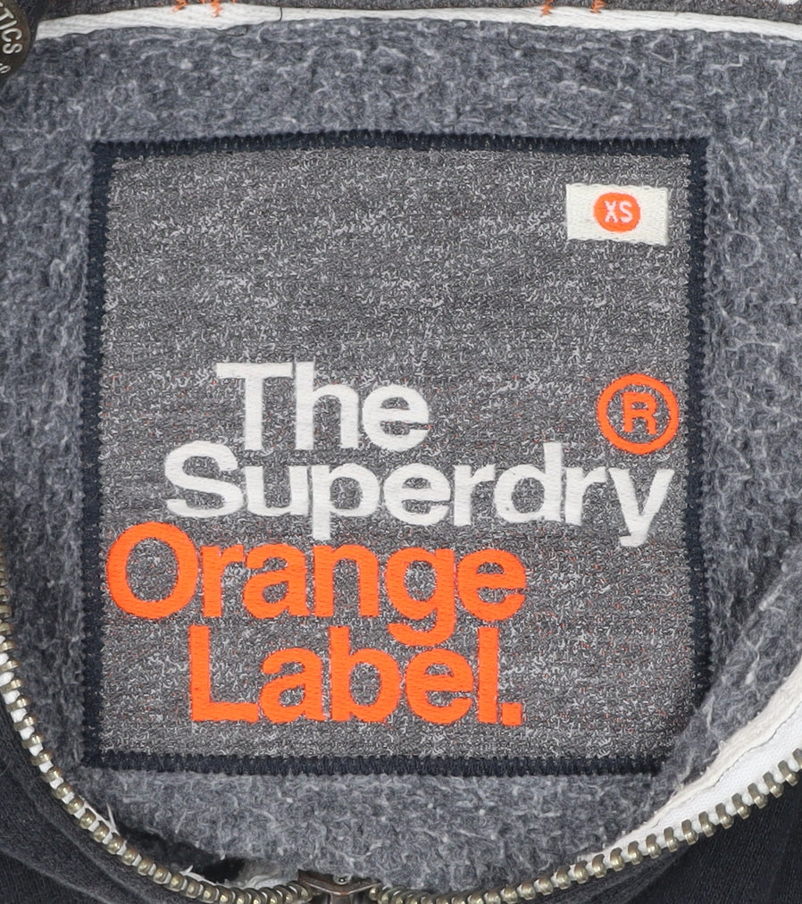 Superdry Women Black XS Full Zip Hoodie Cotton Blend