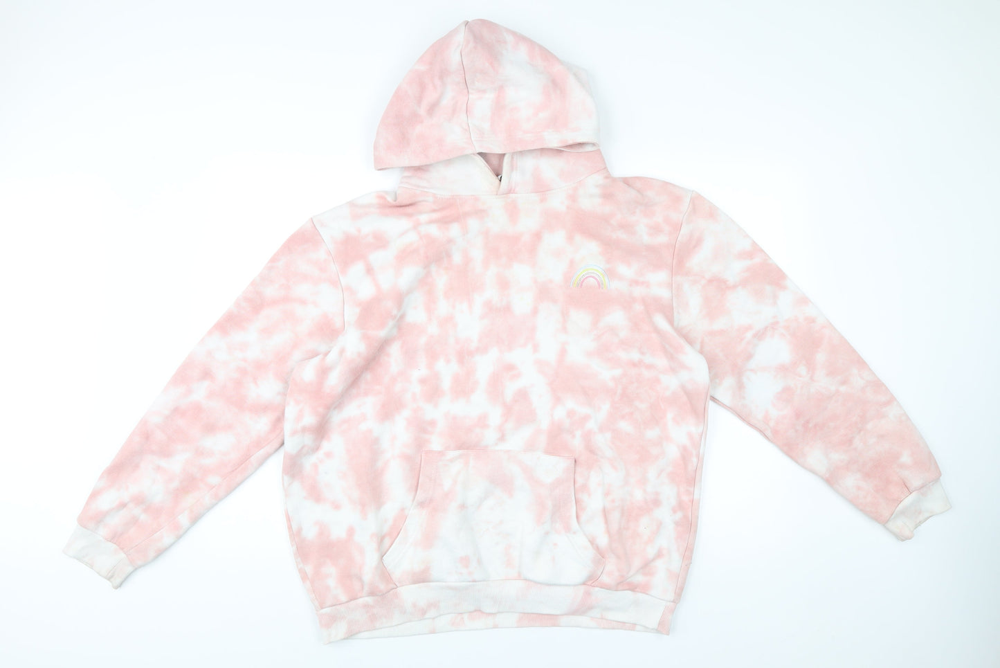 Neon Sheep Womens Pink Tie Dye Pullover Hoodie Size L
