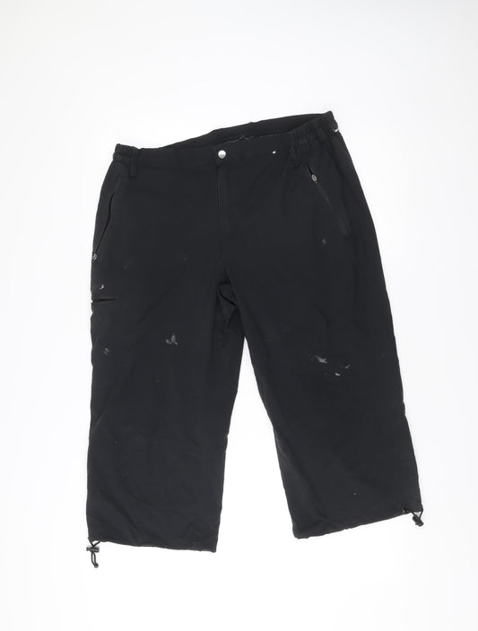 Regatta Men’s Black Cargo Shorts Size 38 Outdoor Elastic Waist