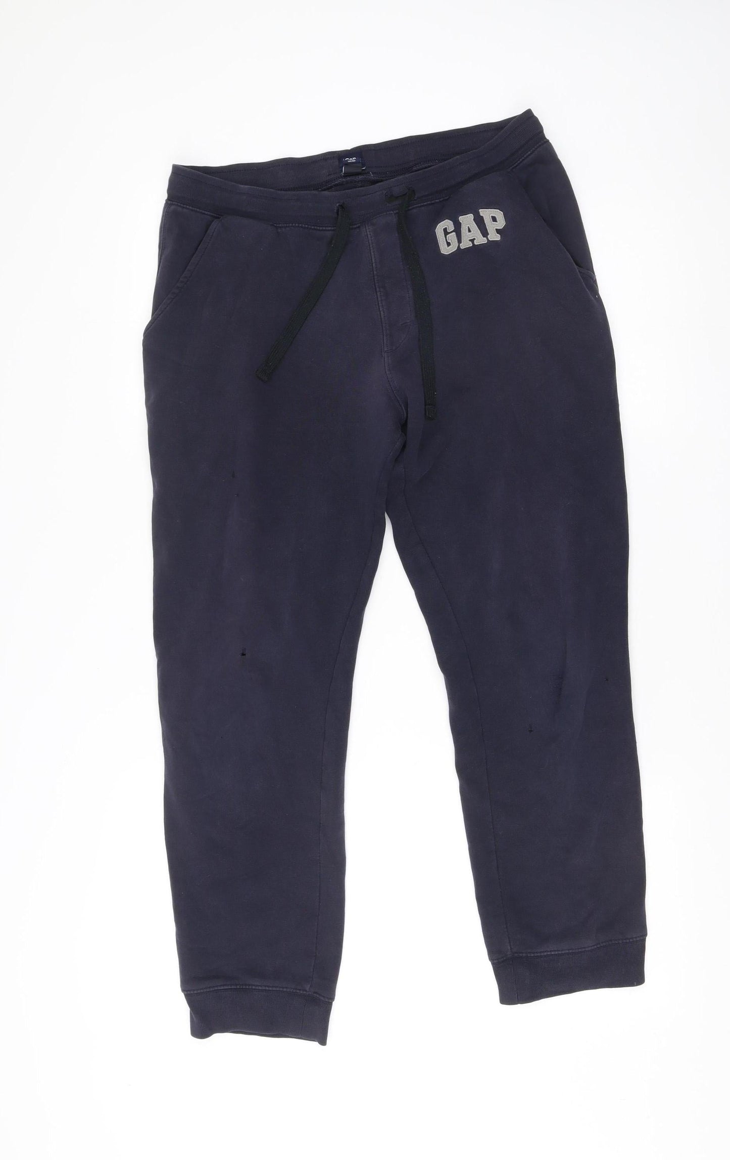 Gap Men’s Blue Jogger Sweatpants M Cotton Blend Fleece Tapered