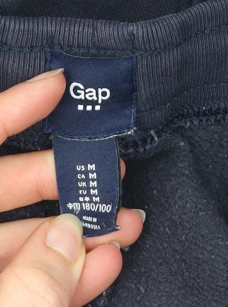 Gap Men’s Blue Jogger Sweatpants M Cotton Blend Fleece Tapered