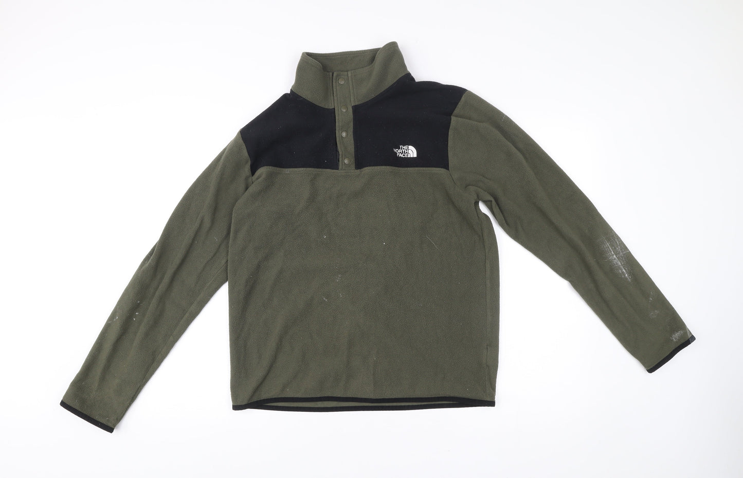 The North Face Men's Green Fleece Sweatshirt M Henley Style Outdoor