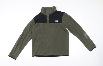 The North Face Men's Green Fleece Sweatshirt M Henley Style Outdoor
