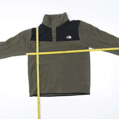 The North Face Men's Green Fleece Sweatshirt M Henley Style Outdoor