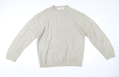 Marks and Spencer Men’s Beige Cable-Knit Acrylic Jumper L
