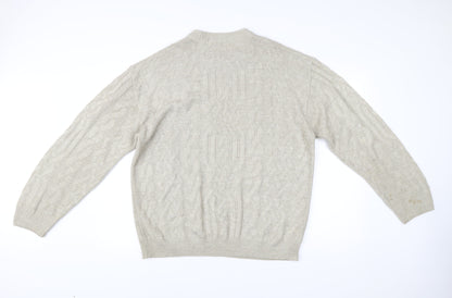 Marks and Spencer Men’s Beige Cable-Knit Acrylic Jumper L