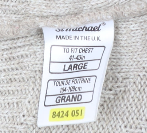 Marks and Spencer Men’s Beige Cable-Knit Acrylic Jumper L