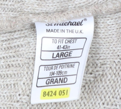 Marks and Spencer Men’s Beige Cable-Knit Acrylic Jumper L