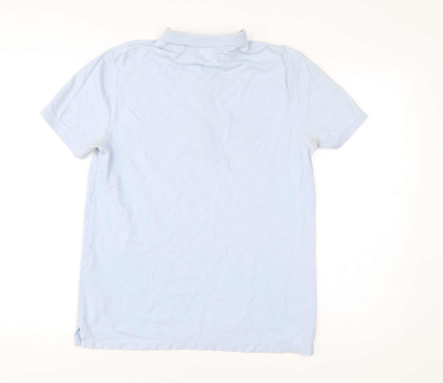 AllSaints Men’s Blue Slim Fit Polo Shirt Size Small Cotton