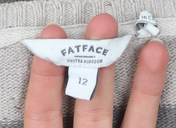 Womens UK Size 12 FatFace Grey Pullover Jumper