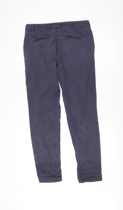 FatFace Womens Blue Cotton Chino Trousers Size 10 Straight Fit