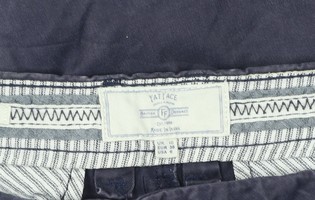 FatFace Womens Blue Cotton Chino Trousers Size 10 Straight Fit