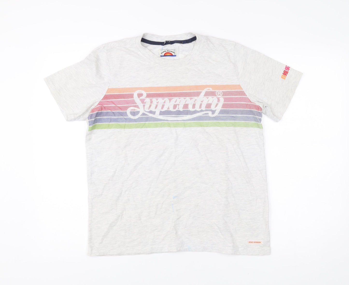 Womens UK Size 12 Superdry Grey Basic T-Shirt