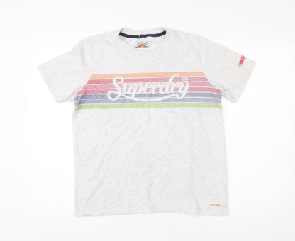 Womens UK Size 12 Superdry Grey Basic T-Shirt
