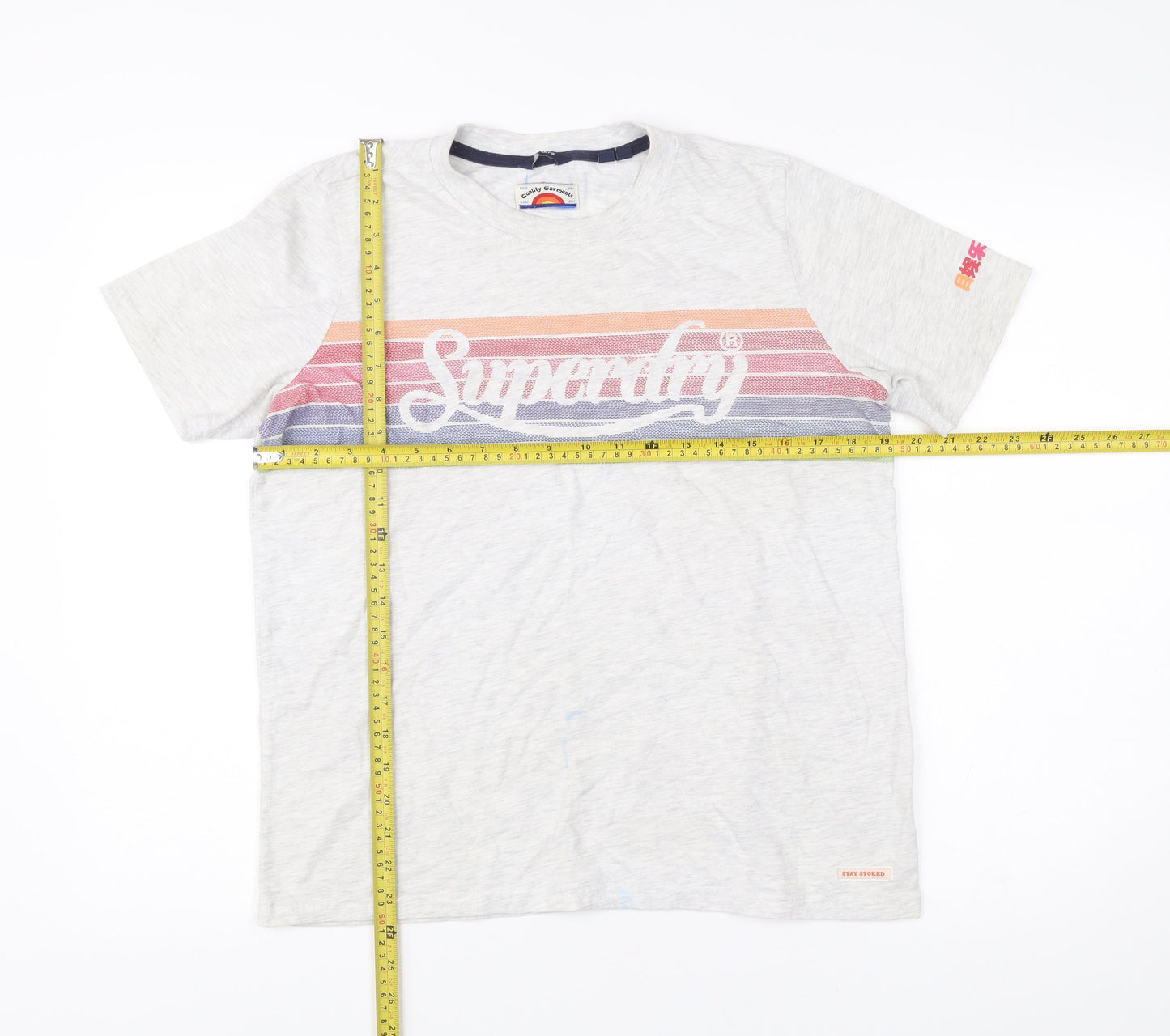 Womens UK Size 12 Superdry Grey Basic T-Shirt