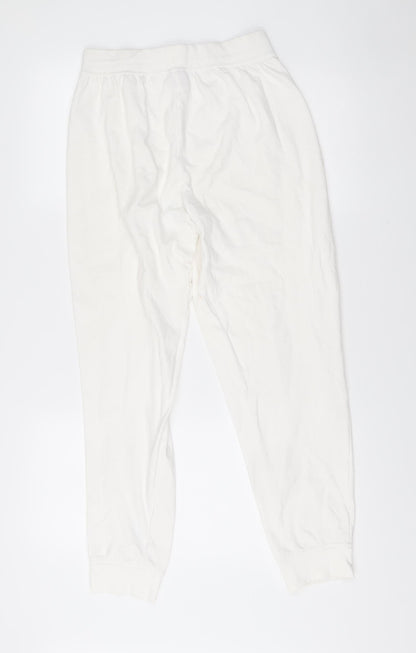 Peanuts Women’s White Jogger Trousers Size 8-10 Cotton Blend