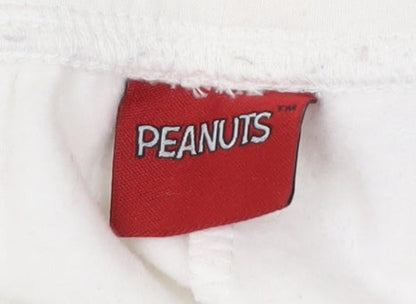 Peanuts Women’s White Jogger Trousers Size 8-10 Cotton Blend