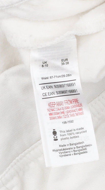 Peanuts Women’s White Jogger Trousers Size 8-10 Cotton Blend