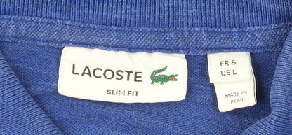 Lacoste Men’s Blue Slim Fit Polo Shirt Size L Short Sleeve