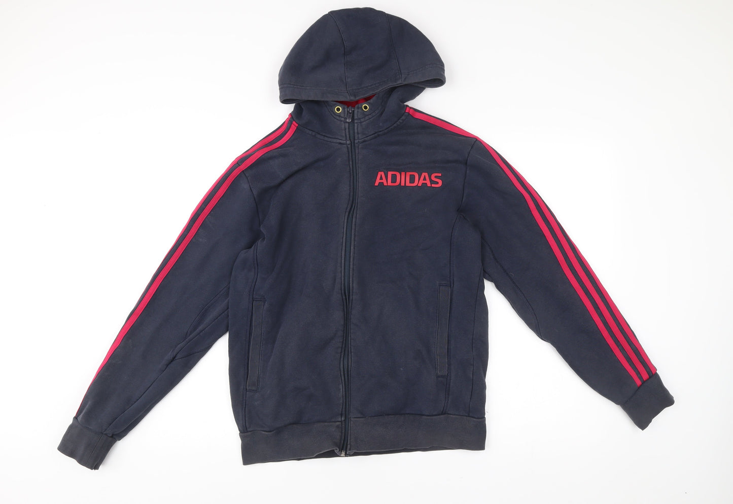 Mens UK Size M adidas Blue Full Zip Hoodie