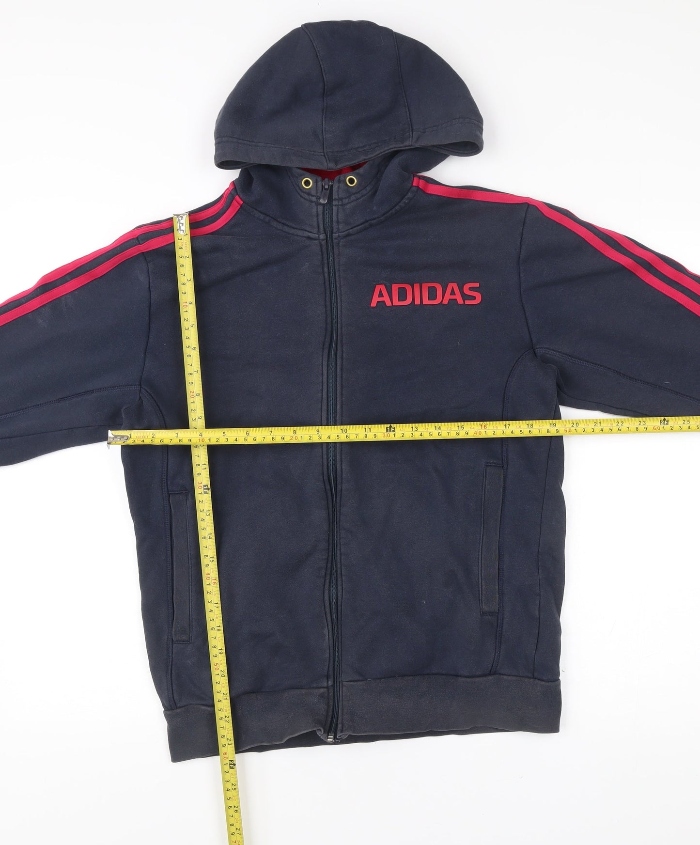 Mens UK Size M adidas Blue Full Zip Hoodie