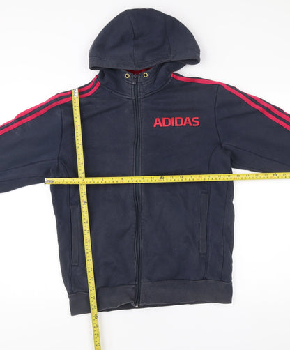 Mens UK Size M adidas Blue Full Zip Hoodie