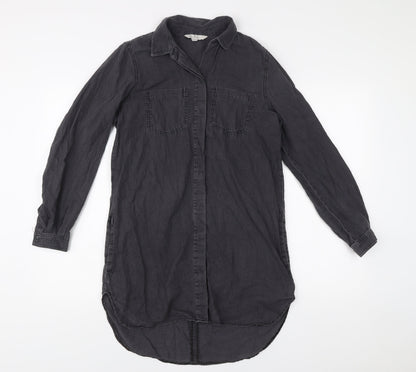 French Connection Womens Black Size 6 Shirt Dress Long Sleeve Casual