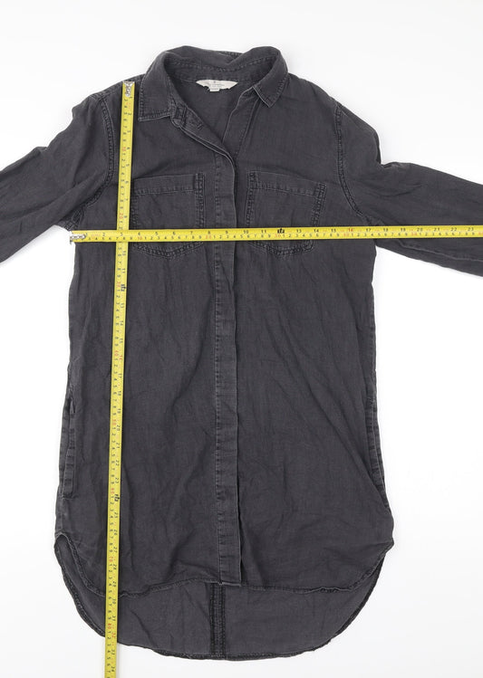 French Connection Womens Black Size 6 Shirt Dress Long Sleeve Casual