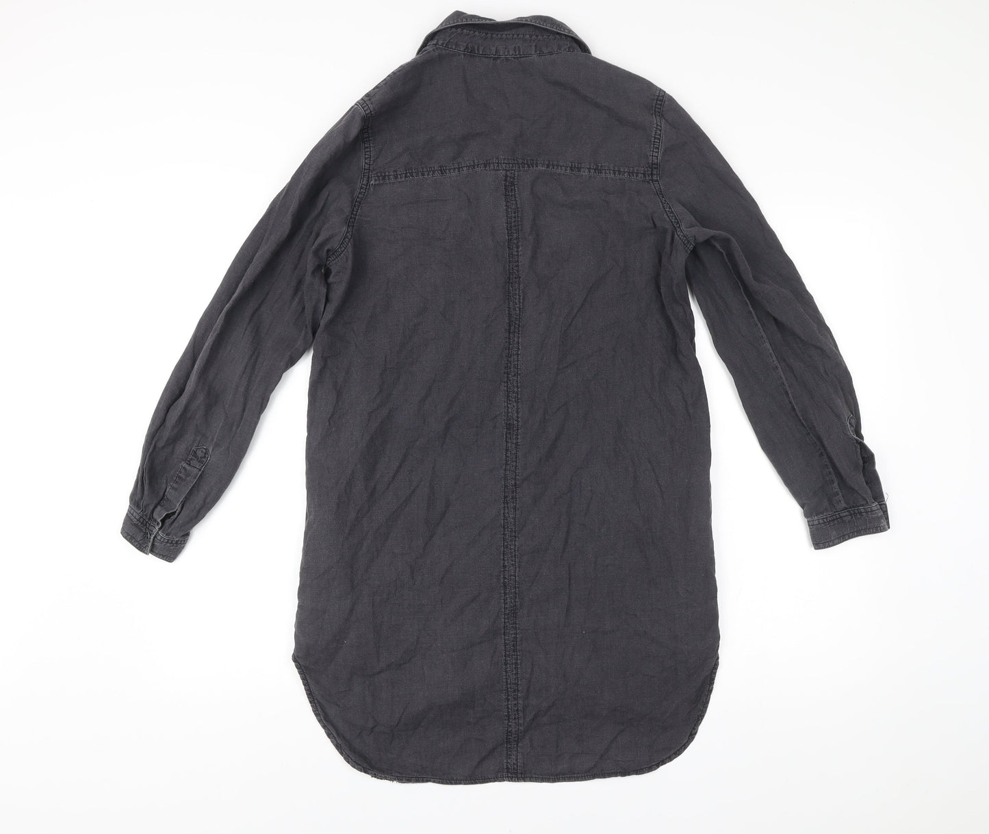 French Connection Womens Black Size 6 Shirt Dress Long Sleeve Casual