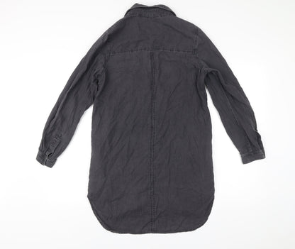 French Connection Womens Black Size 6 Shirt Dress Long Sleeve Casual