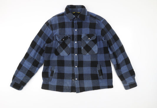 Workwear Pro Men’s Blue Check Flannel Jacket Size S Polyester Workwear