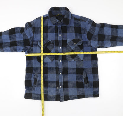 Workwear Pro Men’s Blue Check Flannel Jacket Size S Polyester Workwear