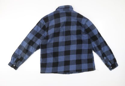 Workwear Pro Men’s Blue Check Flannel Jacket Size S Polyester Workwear