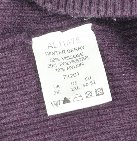 Cotton Traders Men’s Purple 2XL Crew Neck Pullover Jumper