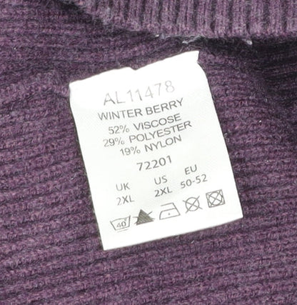 Cotton Traders Men’s Purple 2XL Crew Neck Pullover Jumper