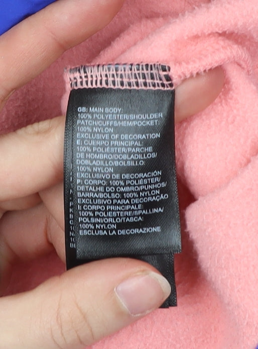 The North Face Mens Pink Blue Black Pullover Sweatshirt L Fleece Outdoor