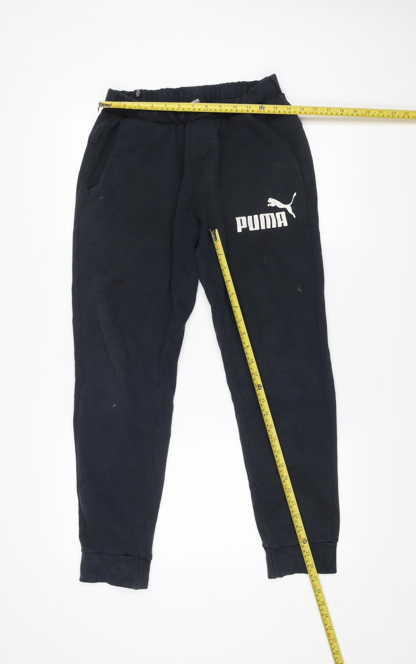 Puma Men’s Black Jogger Sweatpants S Regular Fit Elastic Waist