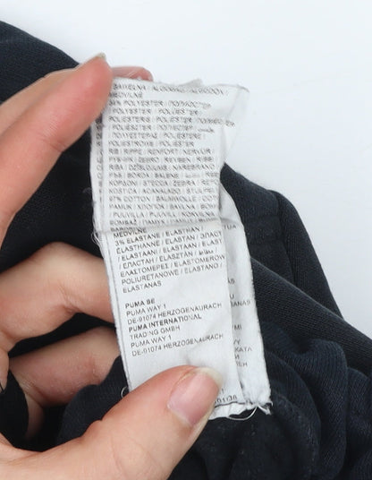 Puma Men’s Black Jogger Sweatpants S Regular Fit Elastic Waist