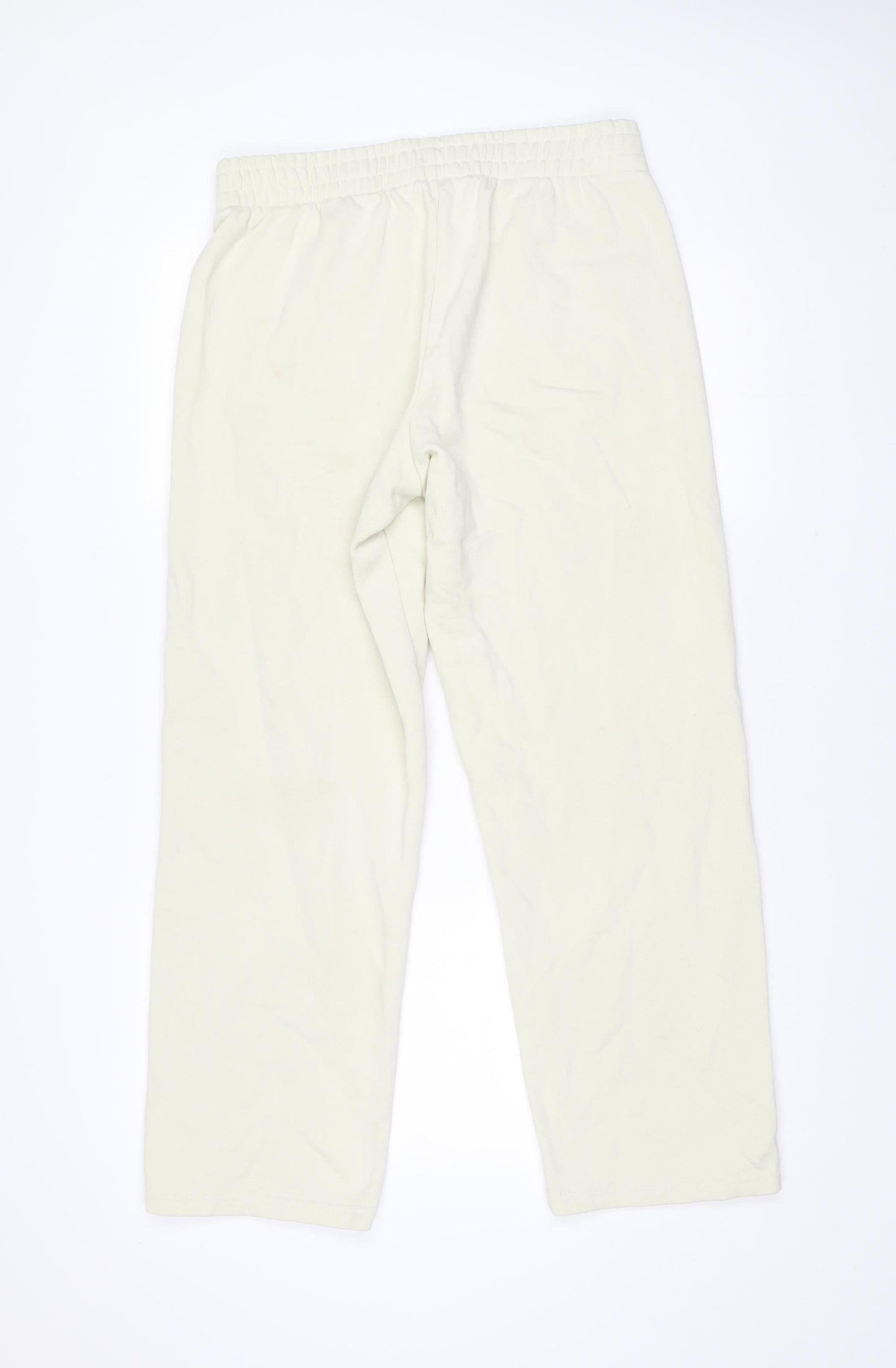 MNG Women Ivory Sweatpants L Cotton Blend Elastic Waist