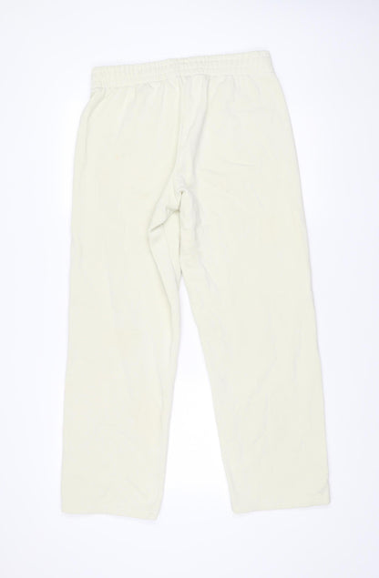 MNG Women Ivory Sweatpants L Cotton Blend Elastic Waist