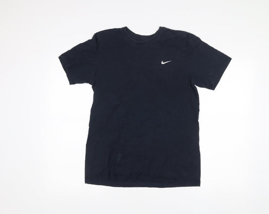 Nike Mens Black Cotton Crew Neck T-Shirt Size M Short Sleeve