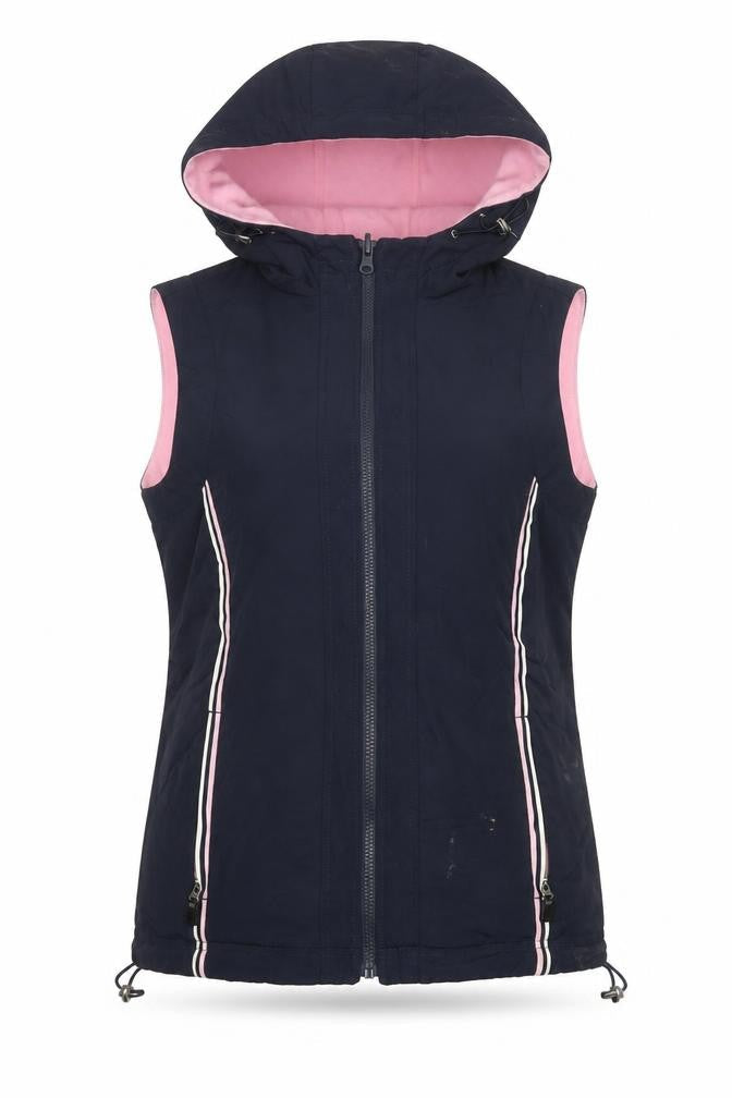 Cotton Traders Womens Blue Hooded Waistcoat Size 14 Outdoor Zip