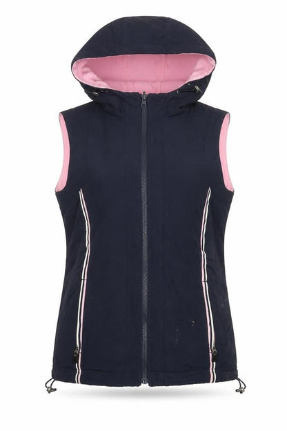 Cotton Traders Womens Blue Hooded Waistcoat Size 14 Outdoor Zip